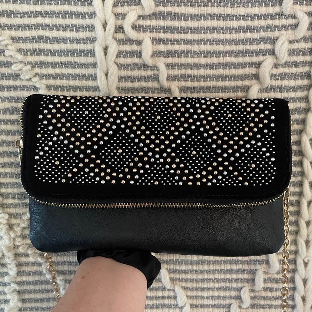 EUC Aldo Studded Clutch w/ Crossbody Strap